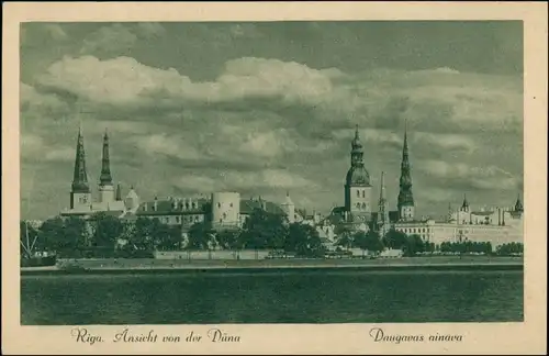 Postcard Riga Rīga Ри́га Blick auf die Stadt 1930