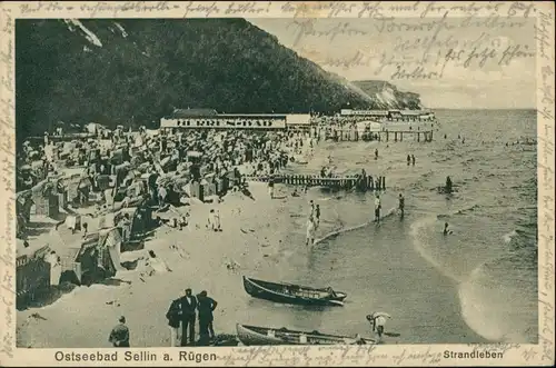 Ansichtskarte Sellin Strandleben - Herrenbad 1927