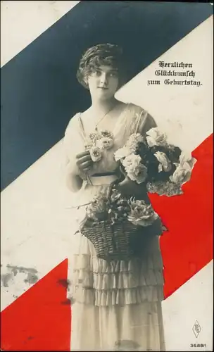 Ansichtskarte  Glückwunsch/Grußkarten: Geburtstag Frau Patriotika 1915
