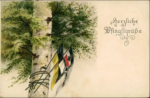 Ansichtskarte  Pfinsten - Birke - Patriotika Künstlerkarte 1915