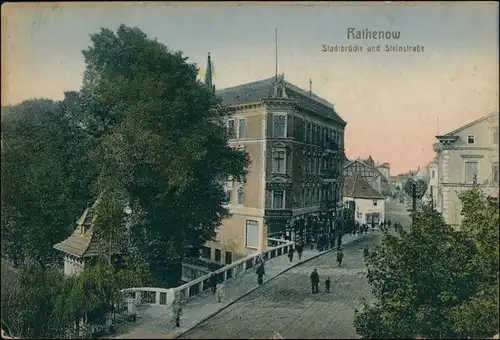 Ansichtskarte Rathenow Steinstrasse 1921