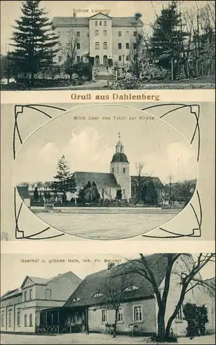 Ansichtskarte Dahlenberg-Trossin 3 Bild Schloß Leipnitz, Gathaus 1916