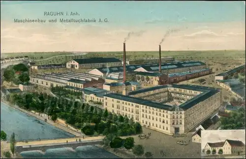 Ansichtskarte Raguhn-Jeßnitz Maschinenbau Metalltuch AG 1911