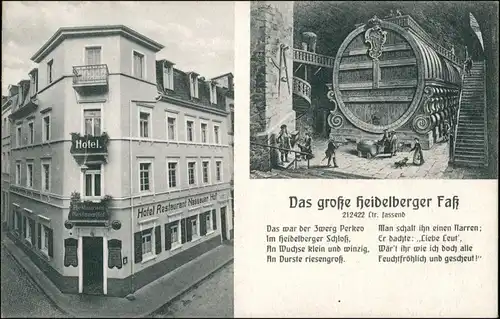 Ansichtskarte Heidelberg 2 Bild: Hotel Nassauer Hof 1920