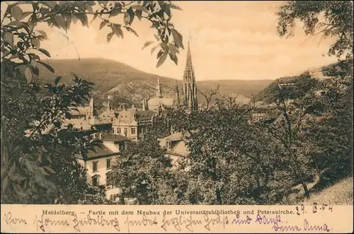 Ansichtskarte Heidelberg Neubau - Universitätsbibliothek 1904