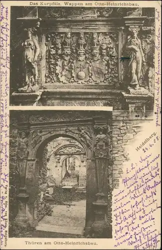 Ansichtskarte Heidelberg Heinrichsbau - Portale 1905