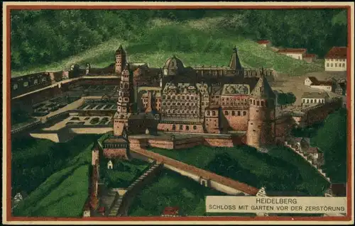 Ansichtskarte Heidelberg Heidelberger Schloss vor der zerstörung 1912