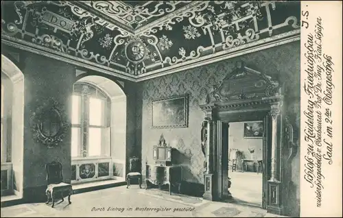 Ansichtskarte Heidelberg Schloss Friedrichsbau Saal 2. OG Portal 1906