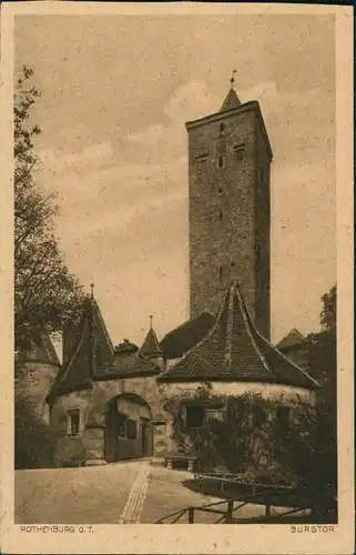 Rothenburg ob der Tauber Burgtor Strassen Partie, Eingang zur Burg 1920