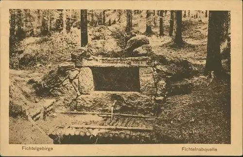 Ansichtskarte  Fichtelgebirge (Allgemein) Fichtelnabquelle 1920