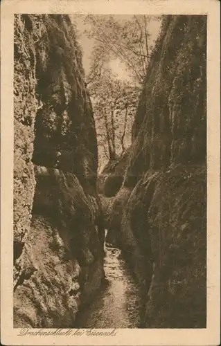 Ansichtskarte Eisenach Drachenschlucht, Schlucht mit Bachlauf 1920