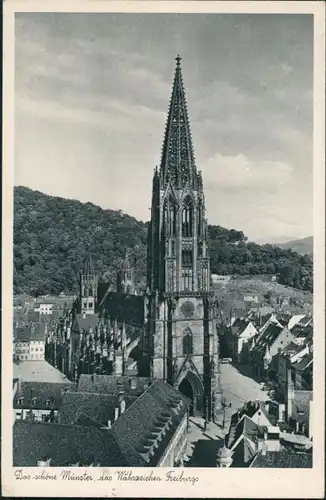 Ansichtskarte Freiburg im Breisgau Münster - das Wahrzeichen der Stadt 1930