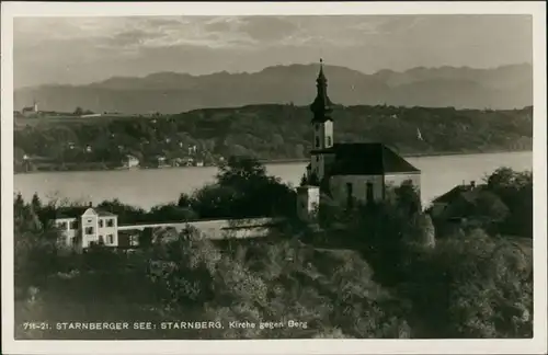 Starnberg Starnberger See, Kirche gegen Berg, See Teilansicht 1932