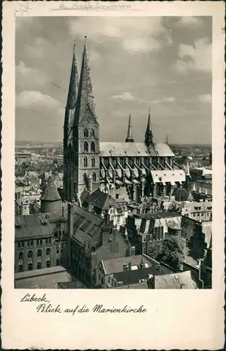 Lübeck Marienkirche Kirche Gesamtansicht Vogelschau-Perspektive 1937