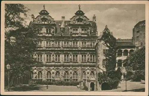 Heidelberg Heidelberger Schloss, Friedrichsbau, Gebäude Gesamtansicht 1926