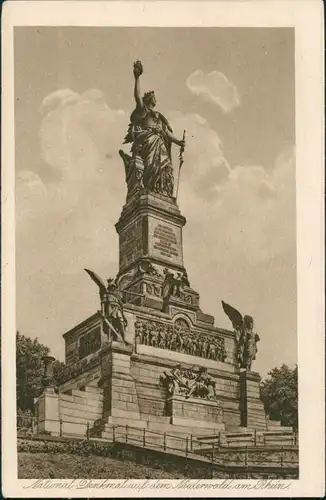 Rüdesheim (Rhein)   Niederwalddenkmal, Monument on river Rhine 1925