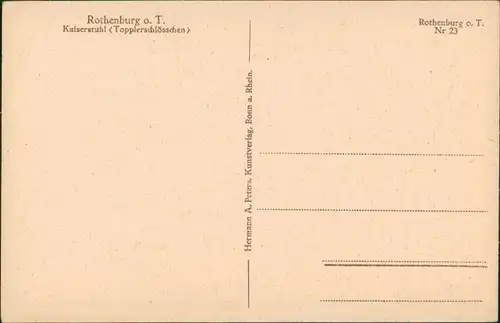 Ansichtskarte Rothenburg ob der Tauber Kaiserstuhl (Topplerschlösschen) 1920