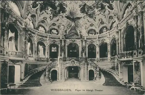 Ansichtskarte Wiesbaden Staatstheater (Foyer königliches Hoftheater) 1910