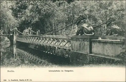 Ansichtskarte Tiergarten-Berlin Löwenbrücke 1908