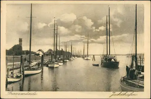 Ansichtskarte Travemünde-Lübeck Jachthafen 1933