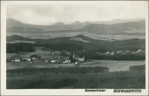Schwarzpfütz-Ringelshain Černá Louže Rynoltice Blick auf die Stadt 1930