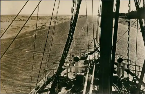 Postcard Suez السويس‎ as-Suways Suezkanal Dampfer Tanganjika 1926