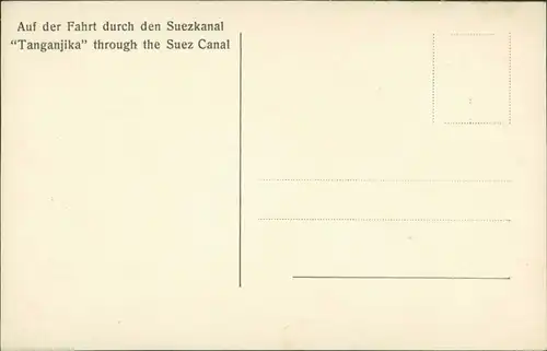 Postcard Suez السويس‎ as-Suways Suezkanal Dampfer Tanganjika 1926