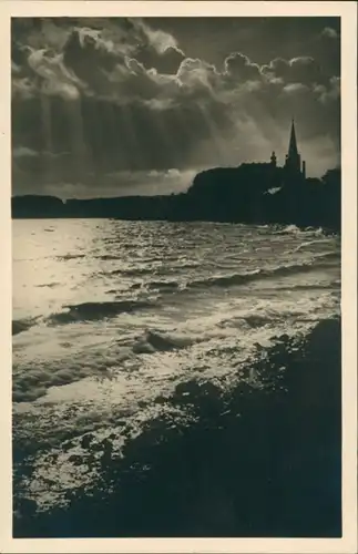 Ansichtskarte Plön Panorama-Ansicht, See mit Blick zur Kirche 1934