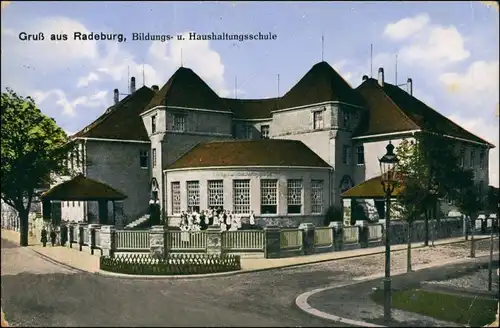 Ansichtskarte Radeburg Bildungs- und Haushaltungsschule 1923