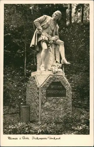Ansichtskarte Weimar Shakespeare-Denkmal 1930