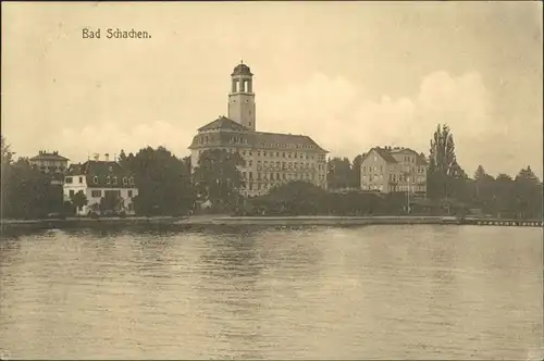Bad Schachen-Lindau (Bodensee) Teilansicht, Blick über den See 1910