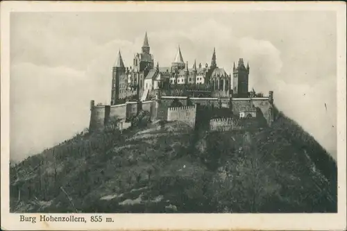 Ansichtskarte Hechingen Gesamtansicht der Burg, Castle, 855 Meter hoch 1920