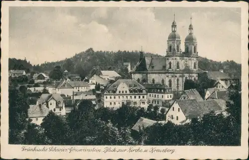 Ansichtskarte Gößweinstein Panorama Blick zur Kirche u. Kreuzberg 1930