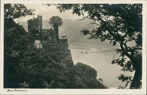 Bingen am Rhein Burg / Schloss Rheinstein am Rhein, Rhine River Castle 1930