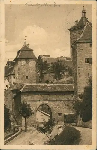 Rothenburg ob der Tauber Kobolzellertor, Strassen Partie, Torbogen-Gebäude 1924