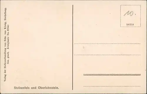 Oberlahnstein-Lahnstein Panorama Burg Stolzenfels und Oberlahnstein 1910