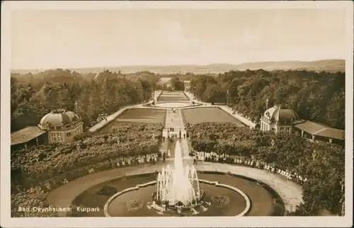 Bad Oeynhausen Kurpark, Gesamtansicht, Park, Echtfoto-Postkarte 1925