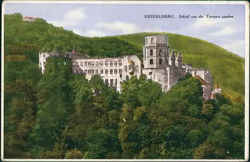 Heidelberg Heidelberger Schloss v.d. Terrasse gesehen, Castle Postcard 1925