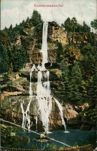 Ansichtskarte Oker-Goslar Romkerhaller Wasserfall, Waterfall, Harz 1905