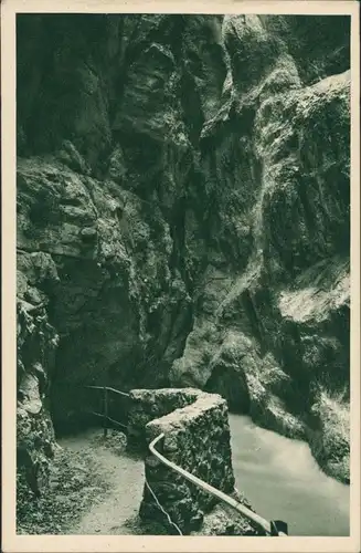 Garmisch-Partenkirchen Partnachklamm (Kanzel), river falls, waterfall 1930