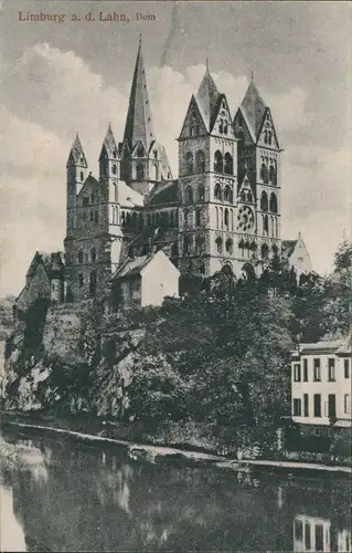 Ansichtskarte Limburg (Lahn) Limburger Dom mit Lahn Partie 1920