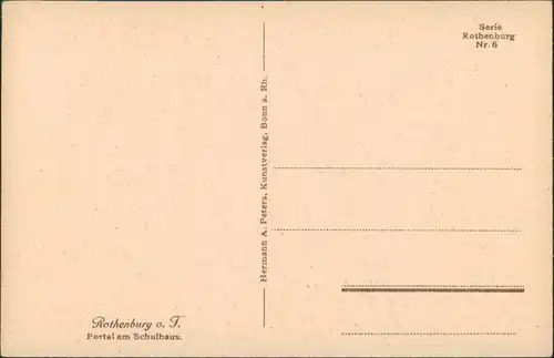 Rothenburg ob der Tauber Stadtteilansicht, Portal am Schulhaus, Schule 1920