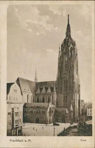 Ansichtskarte Frankfurt am Main Dom, Gesamtansicht, Strassen Partie 1920
