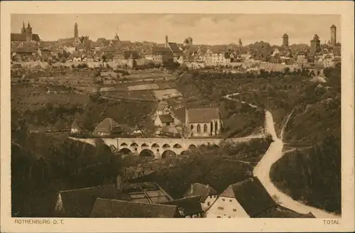 Rothenburg ob der Tauber Stadtteilansicht, Totale, Totalansicht 1920