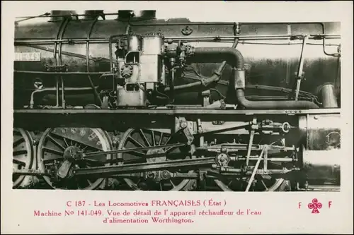 Ansichtskarte  Dampflokomotive C 187 Francaise Maschine No 141-049 1932