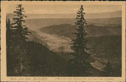 Schönau im Schwarzwald Blick vom Bad Belchen, Münstertal Blick zu Vogesen 1924