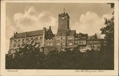 Ansichtskarte Eisenach Wartburg vom Osten aus gesehen, Castle Building 1920