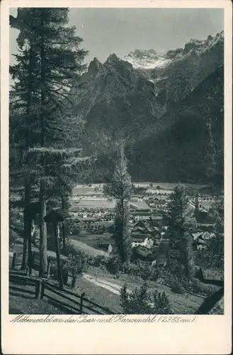 Ansichtskarte Mittenwald Karwendelgebirge, Karwendel Berge, Teilansicht 1926