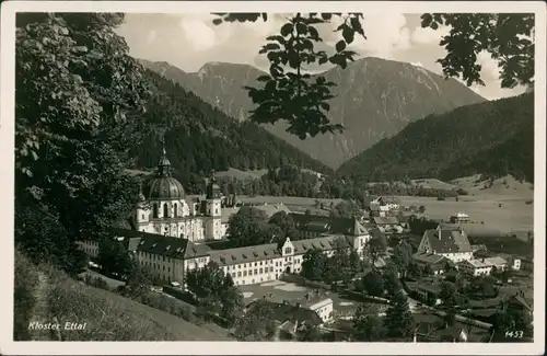Ansichtskarte Ettal Kloster Ettal Gesamtansicht, Dorf Ettal 1940