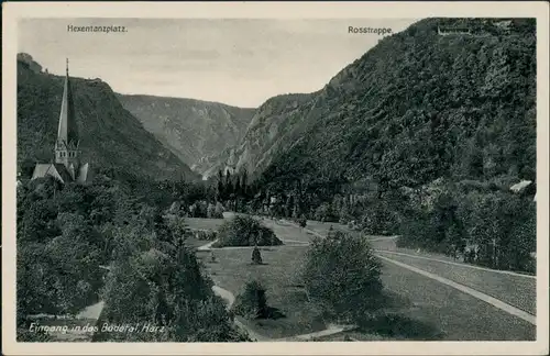Treseburg Bodetal Harz, Eingang, Rosstrappe, Hexentanzplatz 1930